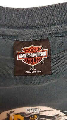 T-shirt Harley Davidson vintage pour homme taille XL des années 90 avec impression intégrale