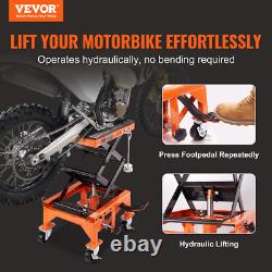 Table de levage hydraulique VEVOR pour moto 350 LBS, support de cric à ciseaux pour moto tout-terrain