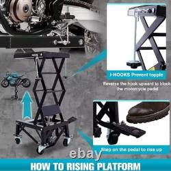 Table de levage hydraulique pour moto 350 LBS, cric à ciseaux pour moto tout-terrain, outil d'atelier ATV