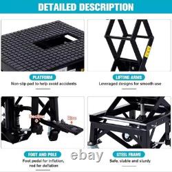 Table de levage hydraulique pour moto 350 LBS, cric à ciseaux pour moto tout-terrain, outil d'atelier ATV
