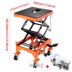 Table élévatrice hydraulique pour moto 350 LBS, support de ciseaux pour moto tout-terrain, ATV 4 roues