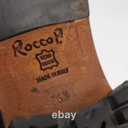 Taille de botte pour femmes Rocco P. 36.5 6 haut semelle de moto en caoutchouc noir en cuir tirer sur l'Italie