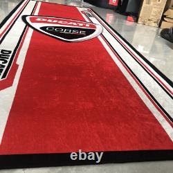 Tapis de sol antidérapant rouge pour garage Ducati pour atelier de moto, convient à la plupart des motos