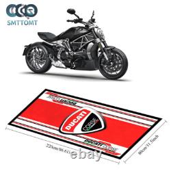 Tapis de sol antidérapant rouge pour garage Ducati pour atelier de moto, convient à la plupart des motos