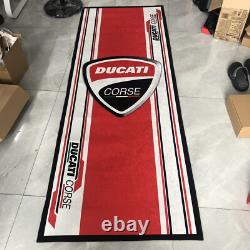 Tapis de sol antidérapant rouge pour garage Ducati pour atelier de moto, convient à la plupart des motos