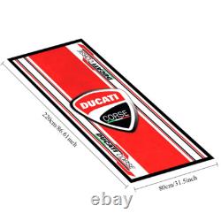 Tapis de sol antidérapant rouge pour garage Ducati pour atelier de moto, convient à la plupart des motos
