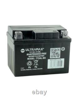 Ultramax Ttx4l-bs, 12v 3ah pour moto, motocyclette, quad, jet-ski