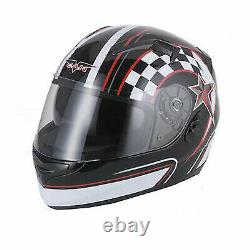 VCAN V122 V128 Casque de Moto Intégral avec Visière Solaire Homologué Route
