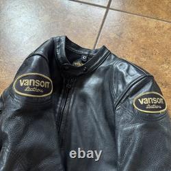 Vanson VESTE DE MOTO EN CUIR NOIR TAILLE 38