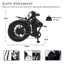 Vélo Électrique Pliable Fat Tire 20 pouces avec Assistance au Pédalage et 7 Vitesses