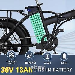 Vélo Électrique Pliable Fat Tire 20 pouces avec Assistance au Pédalage et 7 Vitesses