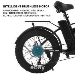 Vélo Électrique Pliable Fat Tire 20 pouces avec Assistance au Pédalage et 7 Vitesses