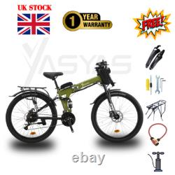 Vélo de montagne électrique pliant Yasyas 26, moteur 250W, batterie 36V, vert armée G4