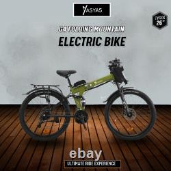 Vélo de montagne électrique pliant Yasyas 26, moteur 250W, batterie 36V, vert armée G4