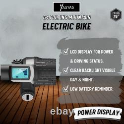 Vélo de montagne électrique pliant Yasyas 26, moteur 250W, batterie 36V, vert armée G4
