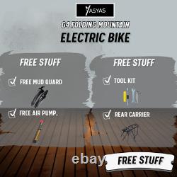 Vélo de montagne électrique pliant Yasyas 26, moteur 250W, batterie 36V, vert armée G4
