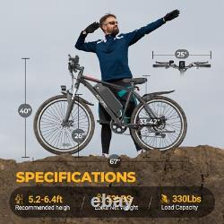 Vélo électrique AOVOPRO BK520 VTT électrique avec application intelligente pour adultes, 40 miles