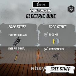 Vélo électrique E-Bike 26 pouces avec pneus, VTT moteur 250W, batterie 36V E9 Noir