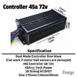 Vélo électrique Ebike 72v 2000w moteur à moyeu 26/27,5/29 contrôleur 72v 45a jante MTX