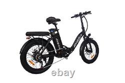 Vélo électrique pliable AVAKA BZ20PLUS 500W Moteur Batterie 15AH Roue à rayons Noir