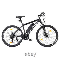 Vélo électrique tout-terrain moteur 250W autonomie 65km 21 vitesses frein à disque IPX4 noir