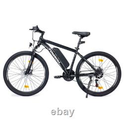 Vélo électrique tout-terrain moteur 250W autonomie 65km 21 vitesses frein à disque IPX4 noir