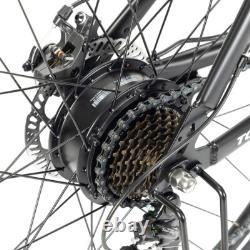 Vélo électrique tout-terrain moteur 250W autonomie 65km 21 vitesses frein à disque IPX4 noir