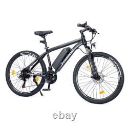 Vélo électrique tout-terrain moteur 250W autonomie 65km 21 vitesses frein à disque IPX4 noir
