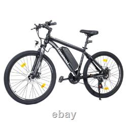 Vélo électrique tout-terrain moteur 250W autonomie 65km 21 vitesses frein à disque IPX4 noir