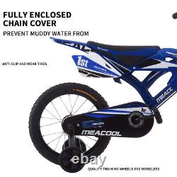 Vélo pour enfants 16 18 pouces style moto garçons filles bicyclette moto cyclisme avec stabilisateurs