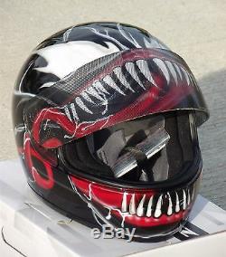 Venom Casque De Moto Peint Airbrush Sur Mesure