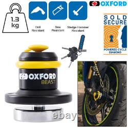Verrou à disque haute sécurité Oxford Beast LK121 pour moto et vélo, vendu sécurisé diamant