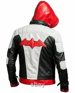 Veste En Cuir De Capuche Rouge & Veste Batman Arkham Knight Costume De Jeu