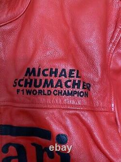 Veste En Cuir Rouge Ferrari 2004 Michael Schumacher Championnat Du Monde F1
