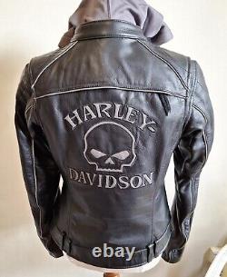 Veste Harley Davidson pour dames Auroral Wille G Skull 3 en 1 en cuir pour moto