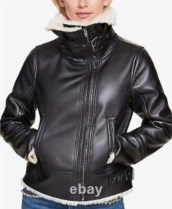Veste de moto Tommy Hilfiger pour femmes avec fausse fourrure, taille Large L