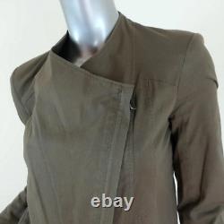 Veste de moto drapée Helmut Lang en coton stretch olive taille petite