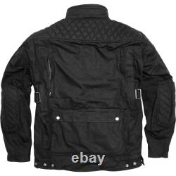 Veste de moto en cire Black Bowland CE Class AA pour la conduite à moto