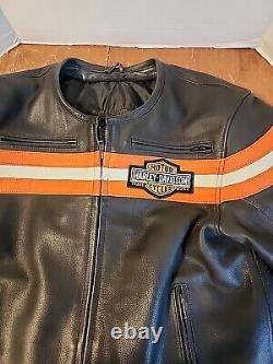 Veste de moto en cuir Harley-Davidson First Gear Taille Large