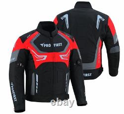 Veste de moto en cuir imperméable pour homme avec bottes renforcées CE