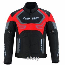 Veste de moto en cuir imperméable pour homme avec bottes renforcées CE