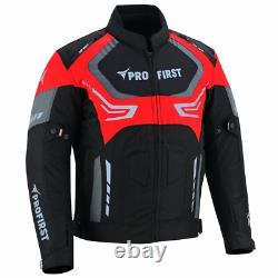 Veste de moto en cuir imperméable pour homme avec bottes renforcées CE