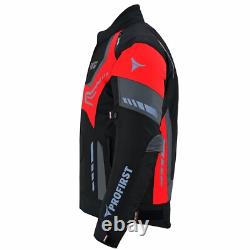 Veste de moto en cuir imperméable pour homme avec bottes renforcées CE