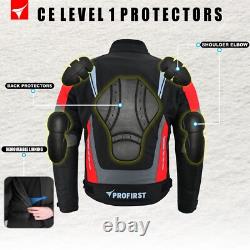 Veste de moto en cuir imperméable pour homme avec bottes renforcées CE