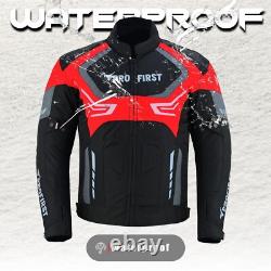 Veste de moto en cuir imperméable pour homme avec bottes renforcées CE
