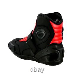 Veste de moto en cuir imperméable pour homme avec bottes renforcées CE