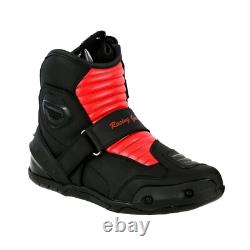 Veste de moto en cuir imperméable pour homme avec bottes renforcées CE