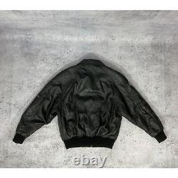 Veste de moto en cuir noir Vintage Vinci + Vera Pelle en cuir véritable authentique