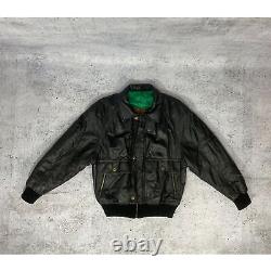 Veste de moto en cuir noir Vintage Vinci + Vera Pelle en cuir véritable authentique