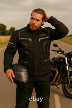 Veste de moto en textile ViPER Speed pour hommes imperméable CE, vestes de tourisme à moto